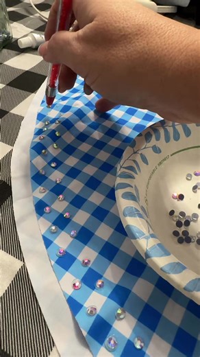 Last minute costume stoning before dress rehearsals!! I can’t wait for this competition season to begin!!! #dancemom #competitiondance #costumedesign #sewing #viral