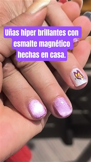 Easy DIY cat-eye nails. #nails Would you like to learn?