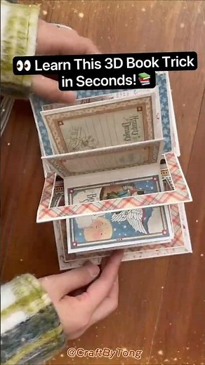 ✨Easy 3D Pop Up Book Mechanism!✨ 📖 #diy #popupbook #3dbook #tutorial #papercraft #scrapbookideas