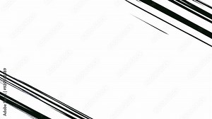 Diagonal speed lines moving on white background. speed line tilt action anime comic. 4k motion recording.