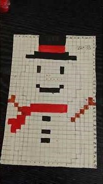 Snowman Pixel Art ☃️ | Easy Grid Drawing | Budget Pixel Art #pixelart #budgetpixelandcraftstudios