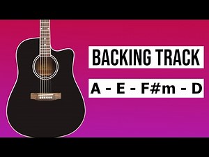 Easy Beginner Rhythm Guitar Backing Track Jam in A Major (75 BPM)