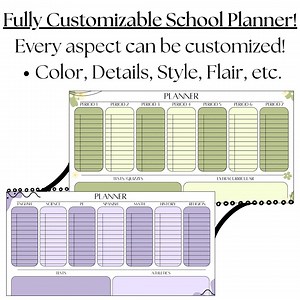 Customizable School Planner - Etsy