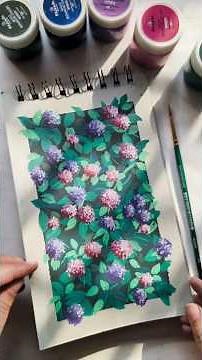 Easy Gouache Hydrangea Painting Tutorial for Beginners | Step-by-Step Flower Painting