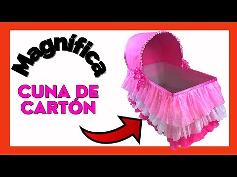 😍 COMO HACER una CUNA de CARTÓN paso a paso de FORMA FÁCIL/MANUALIDADES DIY con CAJAS de CARTÓN 👶👶