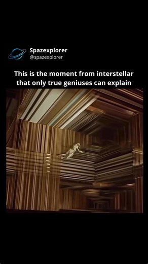 Spazexplorer on Instagram: "The tesseract in Interstellar turns time into a physical space, letting Cooper view every moment of Murph’s life at once. It visualizes Einstein’s relativity in a higher dimension, where past, present, and future coexist. Inside the black hole, Cooper isn’t time-traveling — he’s navigating a place where every point in time is accessible. Through gravity, he communicates across years, blending science, emotion, and cosmic mystery . Follow for more🚀🌌 #interstellar #sc