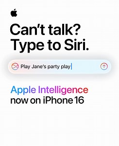 Can’t talk? Now you can type to Siri. Apple Intelligence now on iPhone 16. | Apple | Facebook