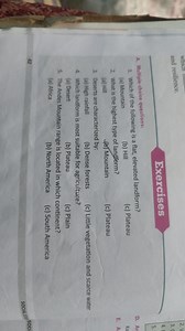 Multiple Choice Questions on Landforms and GeographyWhich of ... | Filo