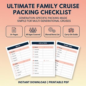 Family Cruise Packing Checklist | Multi-generation Printable (digital Download) - Etsy