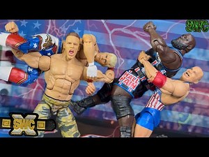 John Cena VS Cody Rhodes VS Kurt Angle VS Mark Henry | WWE Action Figure Match!