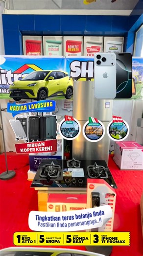 infotegal on Instagram: "✨ Renovasi rumah tapi tetap happy! Belanja bahan bangunan di Mitra10 bisa dapet diskon, hadiah langsung, dan juga hadiah spektakuler: 🚗 Mobil listrik BYD Atto 1 🌎 Paket Tur Eropa 🏍 Motor Honda Beat 📱 iPhone 🤩 Periodenya 1 Oktober - 31 Desember 2025. Aku aja yang lagi renovasi langsung borong cat, granit, sampai perlengkapan rumah di sini — semuanya lengkap banget! Udah gitu, bisa cicilan 0% selama 12 bulan juga 😍 Buruan, mumpung lagi ada promo Shopvaganza 🛒 Yang m