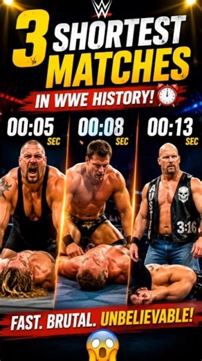 🔥Shortest WWE Match Ever Recorded! 😱⏱️#WWE #Wrestling #ShortestMatch #WWEHistory #WrestlingFacts