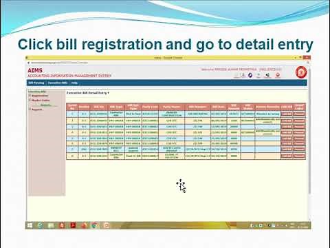 Processing the bill through aims portal