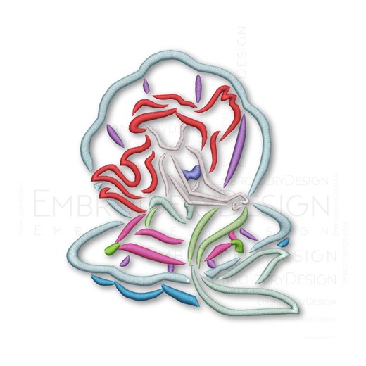 Little Mermaid Ariel Embroidery Machine Designs Instant Digital Download Pes File - Etsy