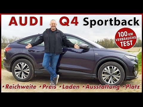 Audi Q4 Sportback e-tron 100 km fuel consumption test | Battery range price equipment review 2023