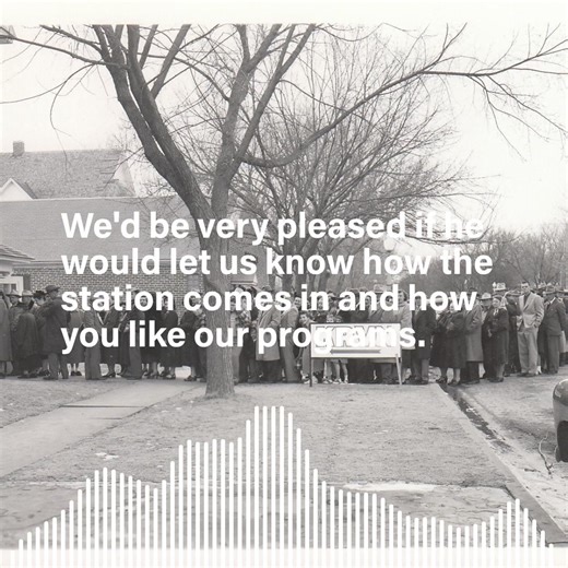 The original KRVN AM sign on, Feb. 1, 1951. | Rural Radio Network