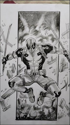 Deadpool Drawing Showcase | Epic Marvel Fan Art #shorts