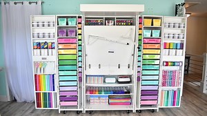 4.5K views · 49 reactions | Save 200 on a DreamBox from Create Room?! Give me a YES, PLEASE! ‍♀️ in the comments, and I'll share our exclusive code! If you are thinking of getting one of these amazing craft storage cabinets, why not save a little extra, right?! If you have any questions about owning a DreamBox, fire away! I have had mine for a year now, so I can share all my insights, pros, cons, and more! | Abbi Kirsten Collections | Facebook