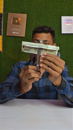 ₹500 note magic with two spoon 🥄