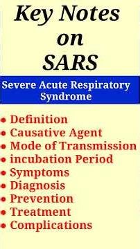 SARS notes Severe Acute Respiratory Syndrome | Causes, Symptoms, Prevention & Treatment Quick Notes