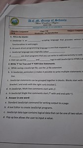 Objective AssignmentCh-8Fill in the blanks:a. JavaScript is... | Filo