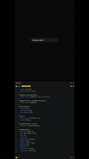 Modern Dropdown Element #coding #programming #htmlcss #javascript
