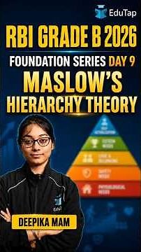 Maslow's Hierarchy Theory | RBI Grade B 2026 Management Most Important Topics | Foundation Series