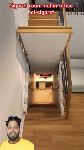 Hidden Office Under Staircase 🔥 | Genius Woodwork Idea | #shorts #woodwork