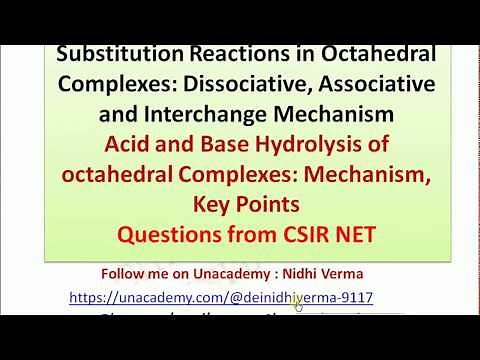 Substitution Reactions in Octahedral Complexes, Acid and Base Hydrolysis of octahedral Complexes Mec