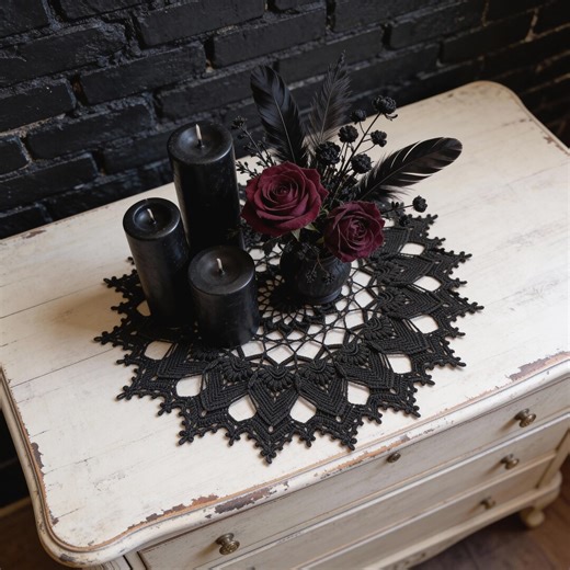 Victorian Black Lace Doilies Like Gothic Witchy Room Decor - Etsy