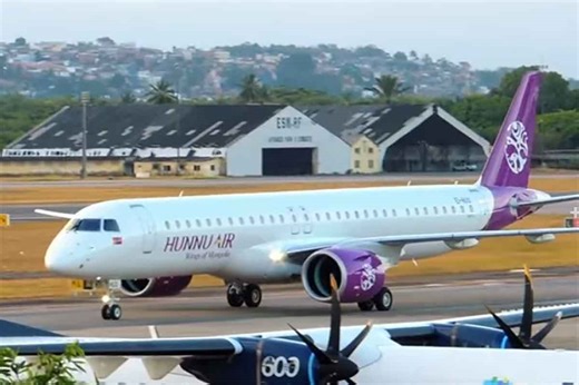 Segundo jato Embraer E2 mongol decola do interior de São Paulo e passa em Recife antes de cruzar o oceano
