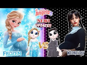 My Talking Angela'm 2😻 || Pregnant Wednesday vS Pregnant Elsa || New Update || Cosplay