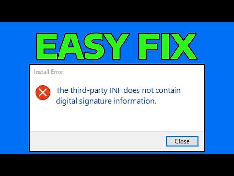 How To Fix The Third-Party Inf Does Not Contain Digital Signature Information