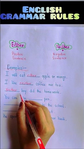 how to use either or neither ...?