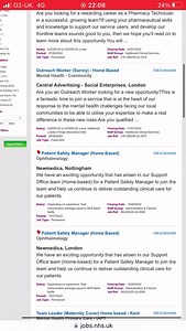 Navigate your way around the NHS Jobs website. The best way to access those remote roles on there is to use key word “home based”. As you can see there’s a lot of filtering to be done - 100 pages worth and lots of jobs appear that are not remote. There are still a good number that are remote though - I’ll link some of them in the comments. 😊 https://www.jobs.nhs.uk/xi/search_vacancy/ | The Work From Home Hub - UK