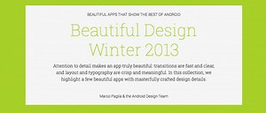Android developers blog highlights "Beautiful Design Winter 2013 Collection" on Google Play