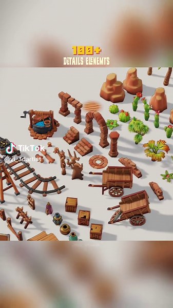 Desert Assets for Game Art and 3D Modeling