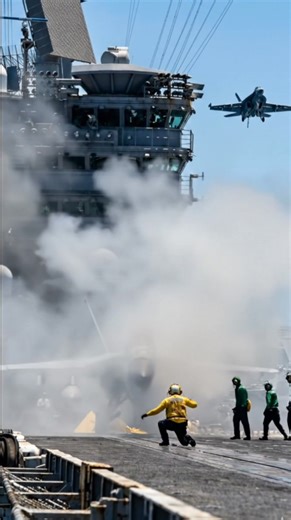 Simultaneous Ops (SIMOPS). 🦅 Launching a 20-ton F/A-18 while another recovers. In today's volatile world, this coordinated chaos allows US carriers to project non-stop air power. Is this the peak of military coordination? Let's discuss. 🇺🇸👇 . . #USNavy #FA18 #SuperHornet #FlightDeck #AircraftCarrier #SIMOPS #NavalAviation #GlobalSecurity #Deterrence #WarMilitary #MilitaryTech #USA | Combat Core