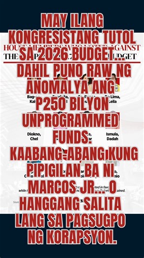 P250B Unprogrammed Funds, Pipigilan ba ni Marcos Jr. o Pipikit Ulit?