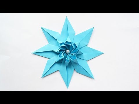 Blue Paper FLOWER (Star) | Modular Origami Tutorial DIY
