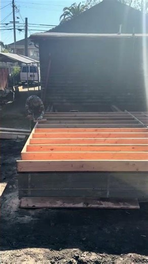 ADU Framing Process: Beam Layout and Installation on Foundation