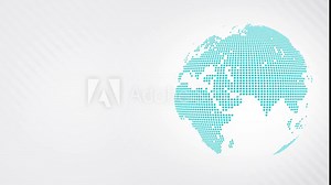 Animated globe with a dotted world map on a light