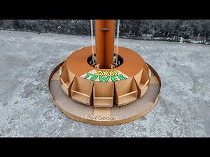 DROP TOWER RIDE from cardboard | FINAL Part 2 | How to Make a Working Manual Amusement Park Model
