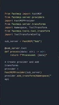 FastMCP Tool Transformations and Providers - Part 1/6