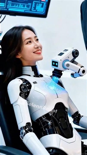 Next-Level Robot Upgrade Process! #robotgirl #robotmaintenance #scifilife #futuretech #robotshorts