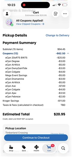 $94.45 worth of products for only $20.95 at Kroger! 🛒🔥 I used the $20 OFF $75 coupon digital coupons to bring the total way down. 📅 Offer valid through September 15th. #KrogerDeals #krogercouponing #kroger #Couponing #savings