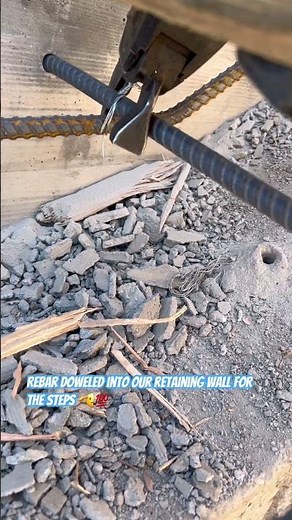 See how we attached these steps to our retaining wall with rebar | How To Tie With Rebar Gun 🫡💯