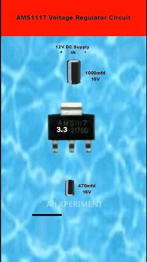 😮3.3V Regulator Circuit | SMD AMS1117 Voltage Regulator | 12V to 3V #electronic #ahxperiment