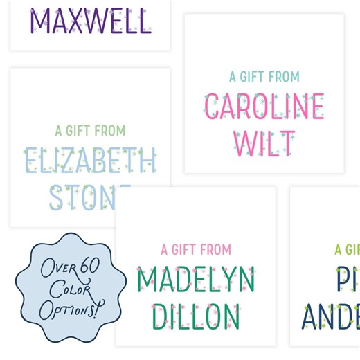 PRINTABLE Star Name Gift Tag Template | Custom Self-edit Corjl Tag | Personalized Gift Tag for Girls & Teens | Multiple Color Options - Etsy