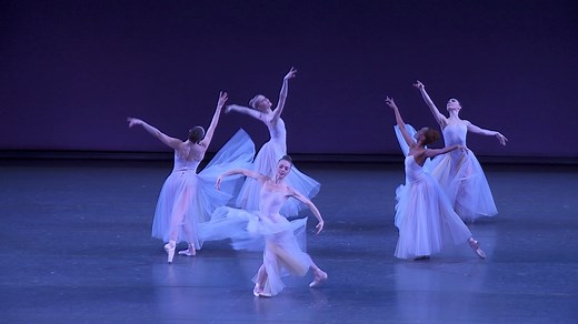 In the role known as the Dark Angel, Soloist Emilie Gerrity leads four other dancers in this movement from George Balanchine's Serenade with a fleeting appearance by Soloist Erica Pereira's Russian Girl. Balanchine's first American ballet will be the first ballet onstage this spring. See it on Masters at Work: Balanchine & Robbins I, opening on Tuesday, April 19: nycballet.com/balanchinerobbinsspring1 Can't choose between spring's Masters at Work programs? There is still time to build a flex pac